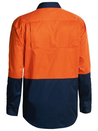 BISLEY LS Cool Lite Weight Shirt Orange/Navy
