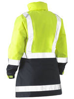 BISLEY Womens Hi Vis Rain Shell Jacket Yellow