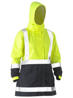 BISLEY Womens Hi Vis Rain Shell Jacket Yellow