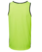 JBs Hi Vis Contrast Singlet Yellow Navy