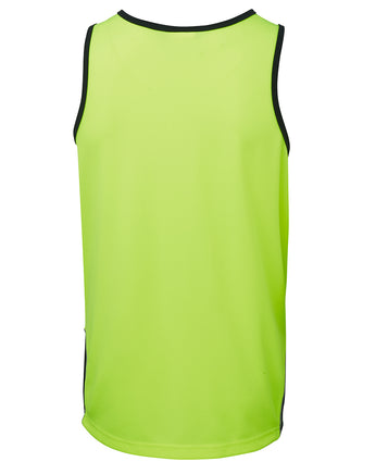 JBs Hi Vis Contrast Singlet Yellow Navy