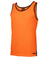 JBs Hi Vis Contrast Singlet Orange Navy