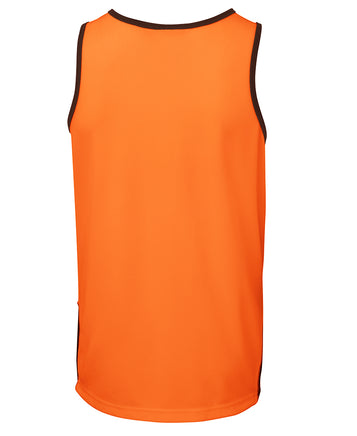 JBs Hi Vis Contrast Singlet Orange Navy