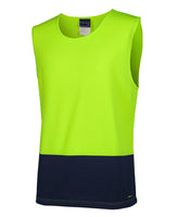 JBs Hi Vis Muscle Singlet Yellow Navy