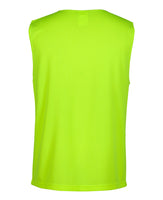 JBs Hi Vis Muscle Singlet Yellow Navy