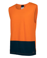 JBs Hi Vis Muscle Singlet Orange Navy