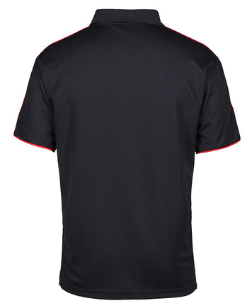 PODIUM Cool SS Polo Gunmetal Red White