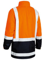 BISLEY Taped Hi Vis Rain Shell Jacket Orange