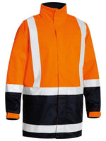 BISLEY Taped Hi Vis Rain Shell Jacket Orange