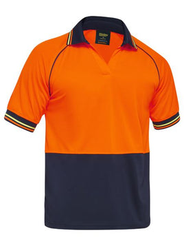 BISLEY SS Recycled Polo Orange Navy