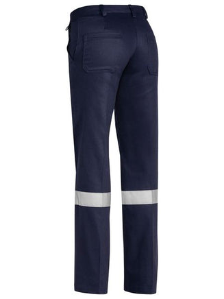 BISLEY Womens Taped Original Drill Work Pants Navy
