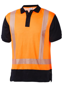 DANEUNDER Hi Vis Polo Segmented Orange Navy