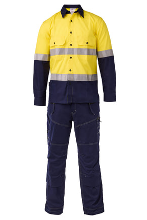 DANEUNDER Mens LS Shirt Yellow/Navy