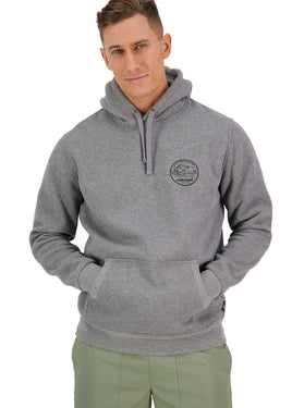 SWANNDRI Medina Printed Fleece Hoodie Grey Marle