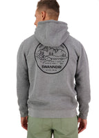 SWANNDRI Medina Printed Fleece Hoodie Grey Marle