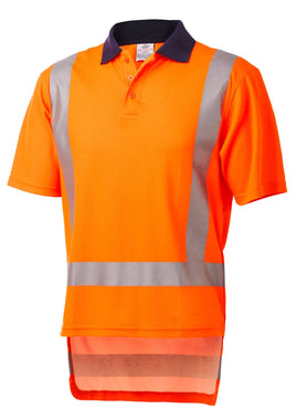Font view of Daneunder TTMC Short Sleeve Hi Vis Cotton Back Polo Shirt