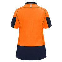 BISON Womens Quick Dry Cotton Back Polo Orange