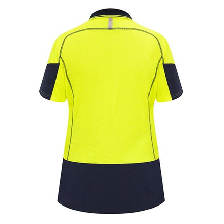 BISON Womens Quick Dry Cotton Back Polo Yellow