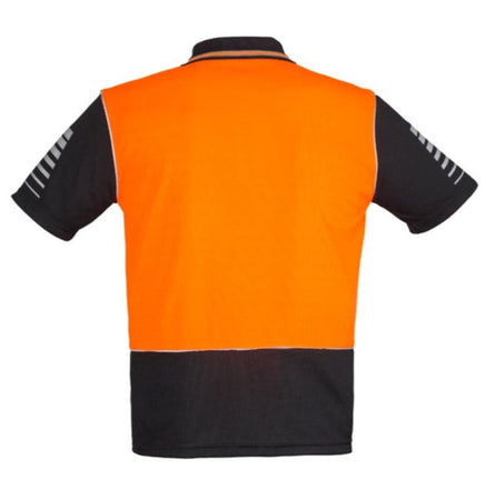 SYZMIK Zone Mens Polo Orange/Black