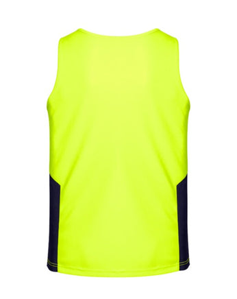 SYZMIK Hi Vis Squad Singlet Yellow Navy