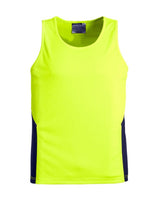 SYZMIK Hi Vis Squad Singlet Yellow Navy