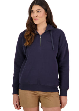 SWANNDRI Womens Ambler Fleece Hoodie Navy