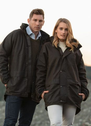 STYX MILL Oilskin Brown Wool Lined Pursuits Coat