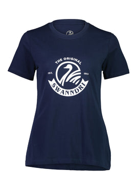 SWANNDRI Womens Heritage Logo T Shirt Navy