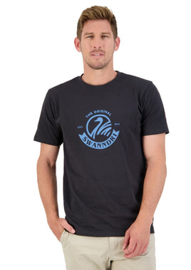 SWANNDRI Original Print T Washed Black Blue